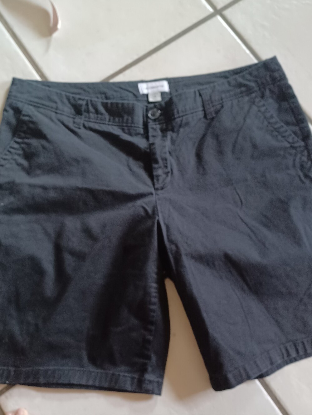 3 Pairs Of Liz Claiborne Black, tan, And Navy Women's Bermuda Shorts